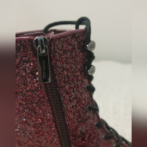 Ruby red glitter Michael Kors combat boots - Picture 2 of 6